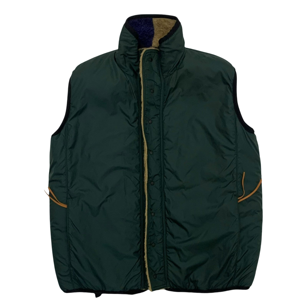 Kapital Reversible Wool Boa Fleece Colour Block Vest (Size S)