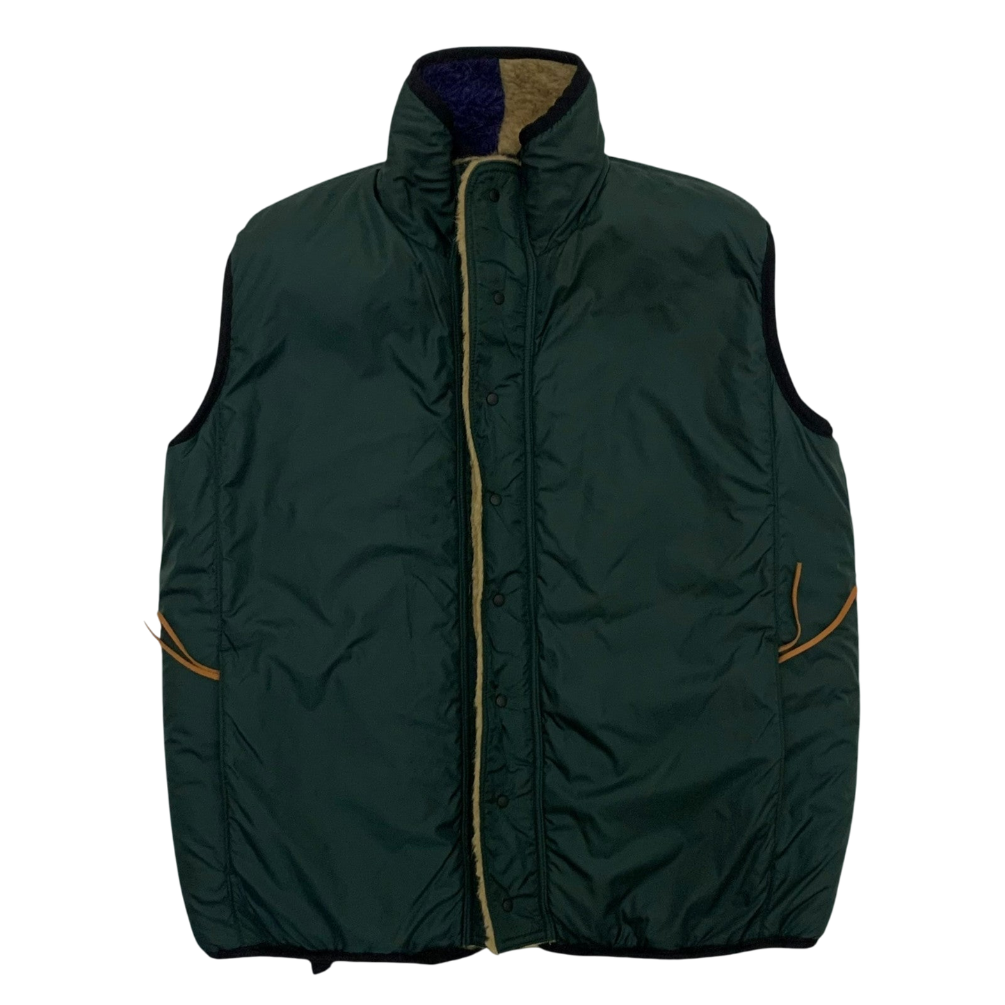 Kapital Reversible Wool Boa Fleece Colour Block Vest (Size S)