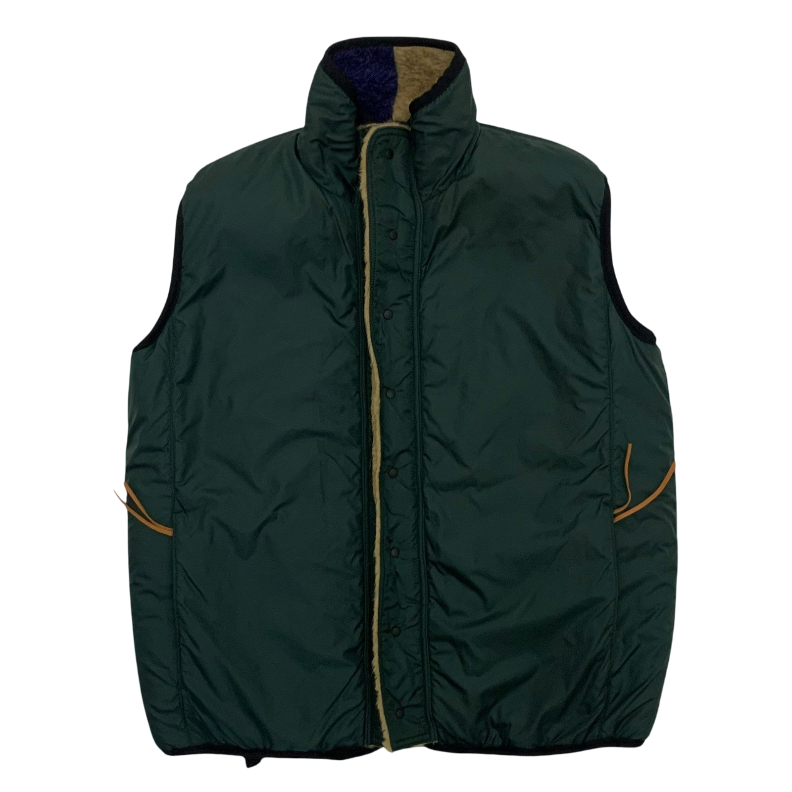 Kapital Reversible Wool Boa Fleece Colour Block Vest (Size S)