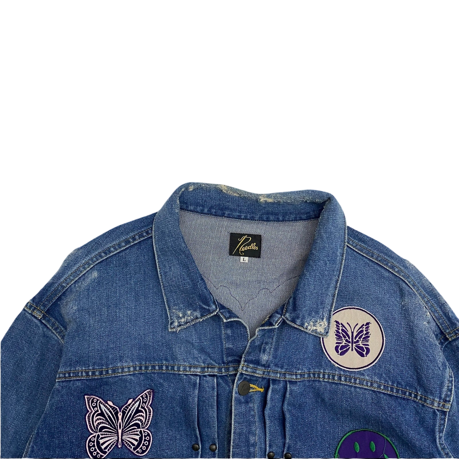 Needles Mixed-Patches Denim Jacket Indigo (Size L)