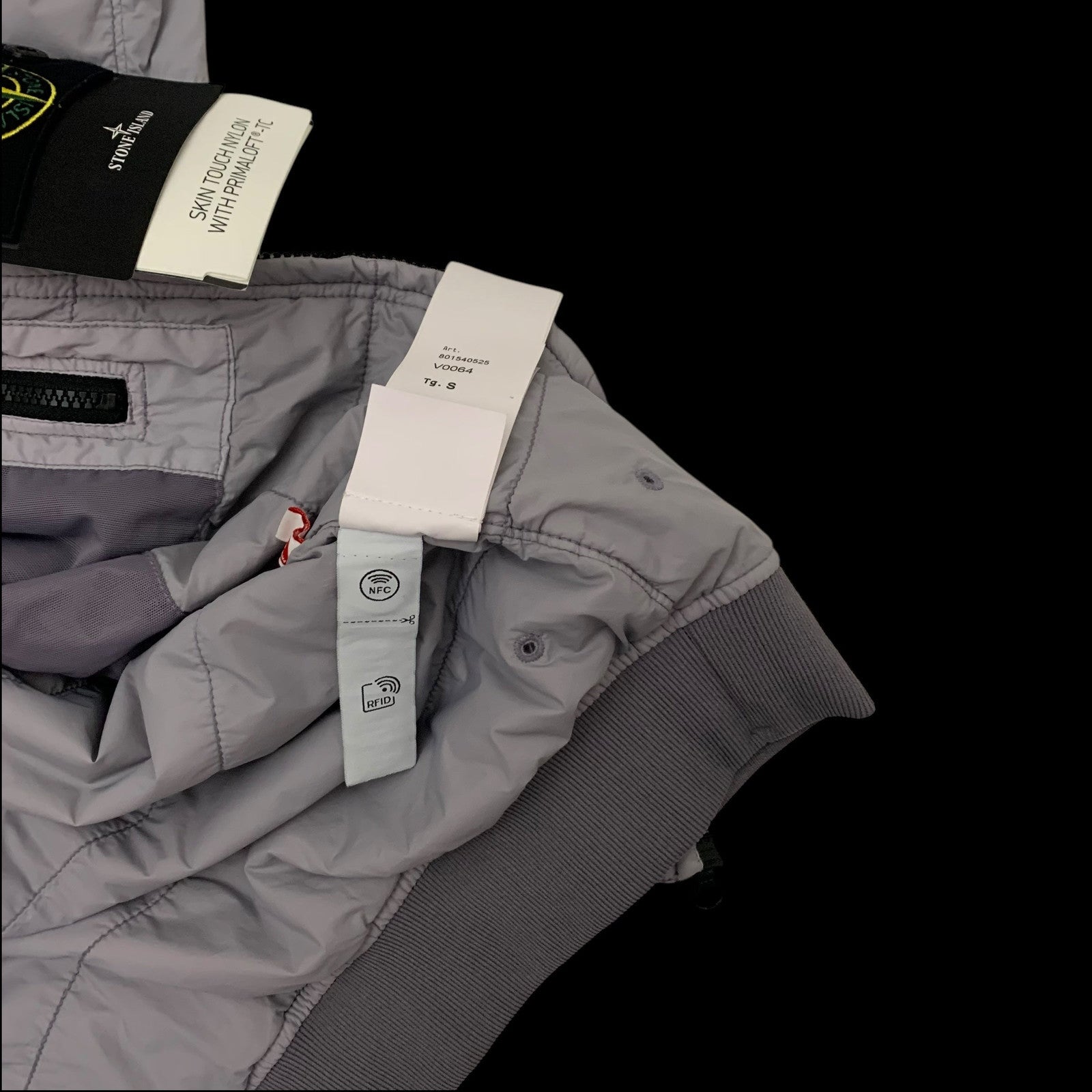 Stone Island Garment-Dyed Skin Touch Nylon Bomber Jacket Grey (Fits S-M)