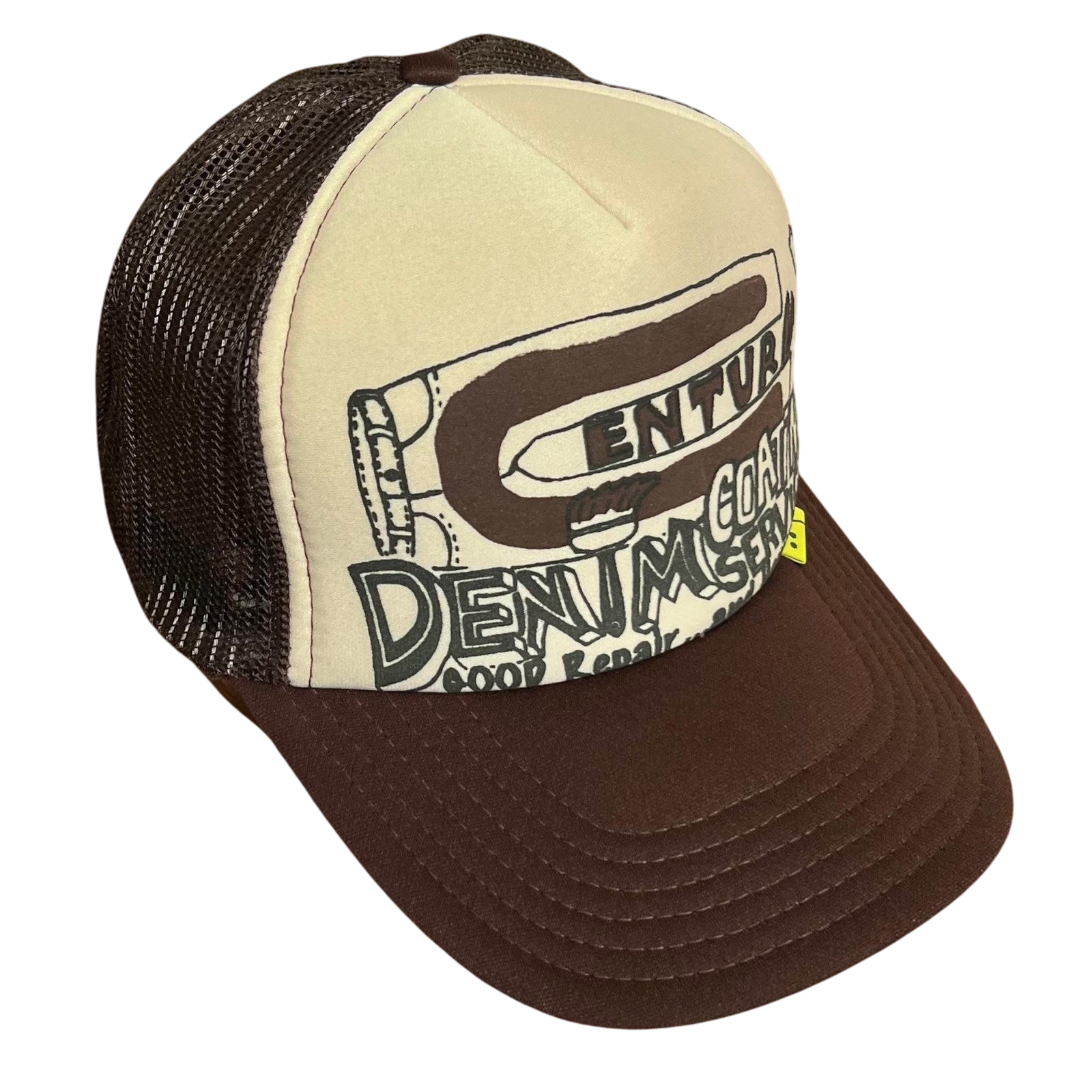 Kapital 'Century Denim' Trucker Cap Cream / Brown