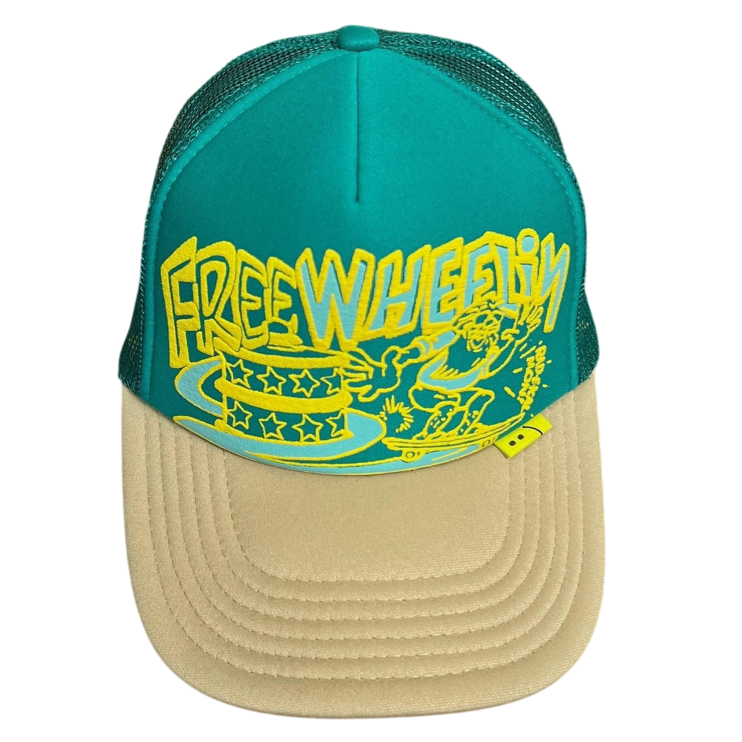 Kapital ‘Free Wheelin’ Trucker Cap Cream / Turquoise