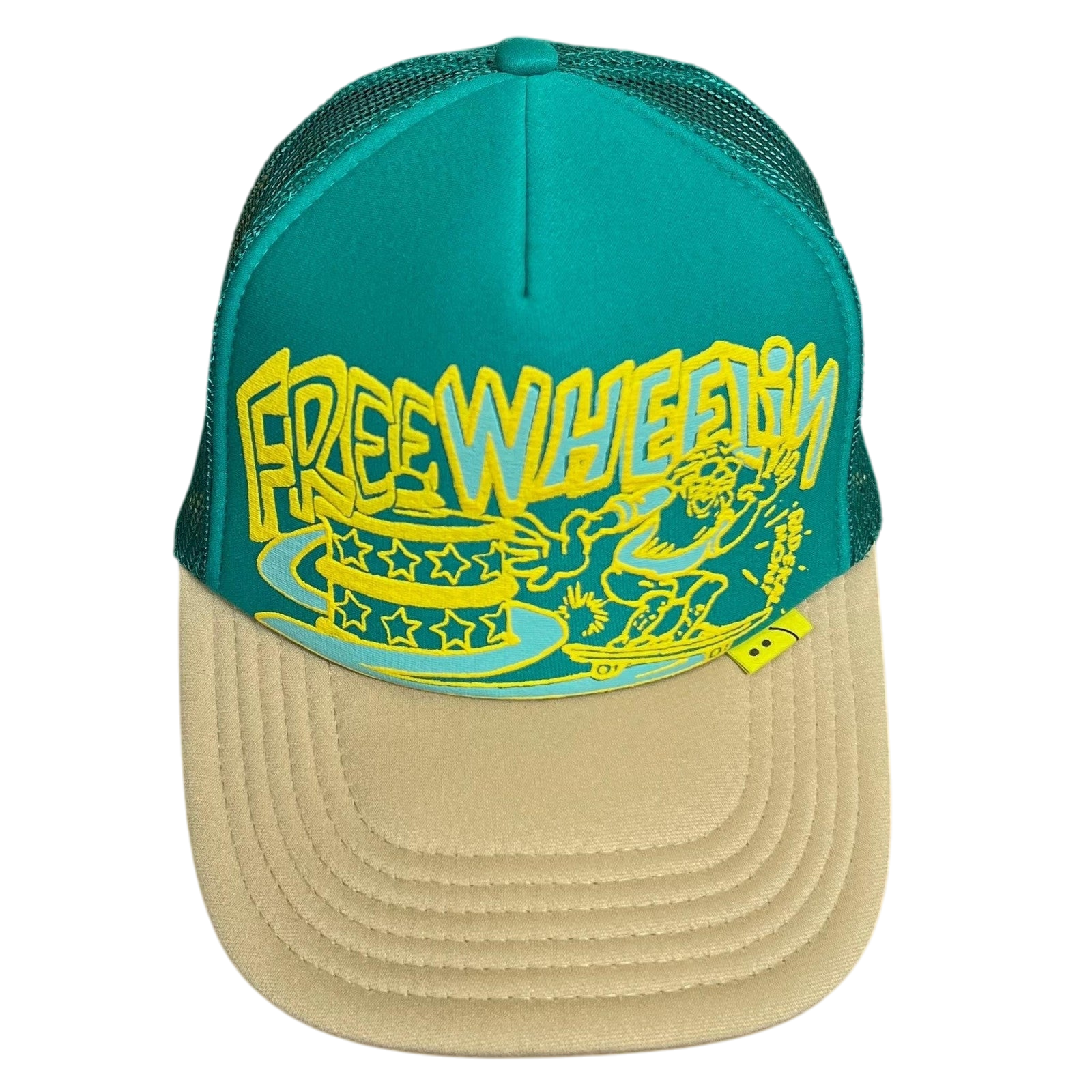 Kapital ‘Free Wheelin’ Trucker Cap Cream / Turquoise