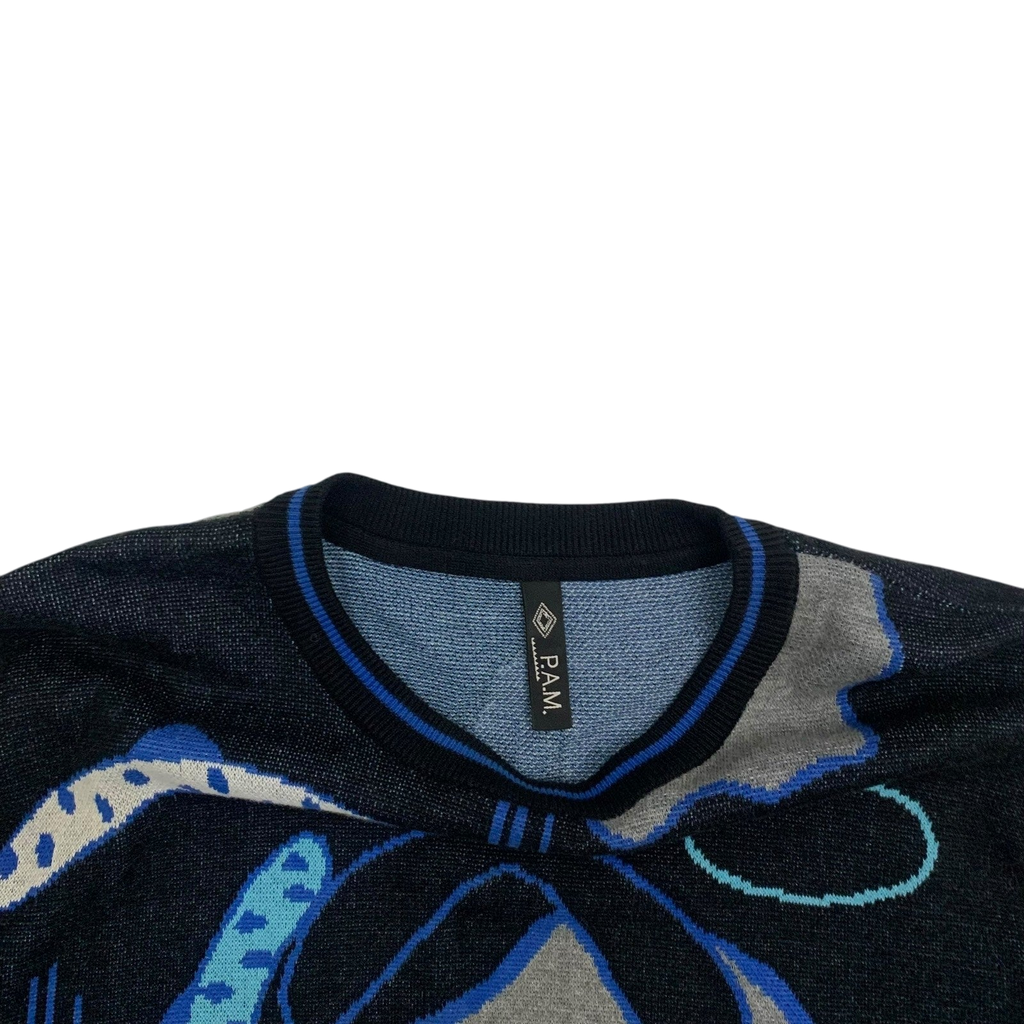 P.A.M. Perks and Mini Graphic Knit Sweatshirt Blue (Size M)
