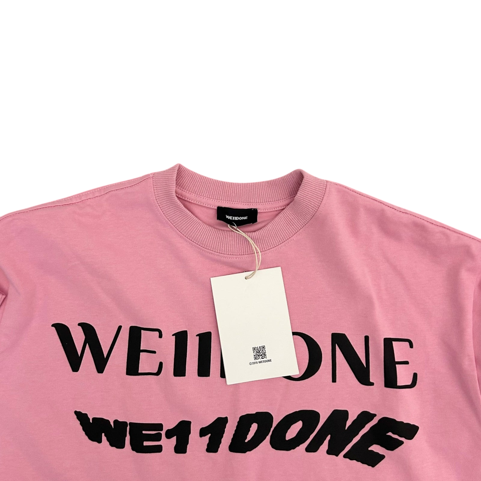 WE11DONE Classic Embroidered Logo T-Shirt Pink (Fits L)