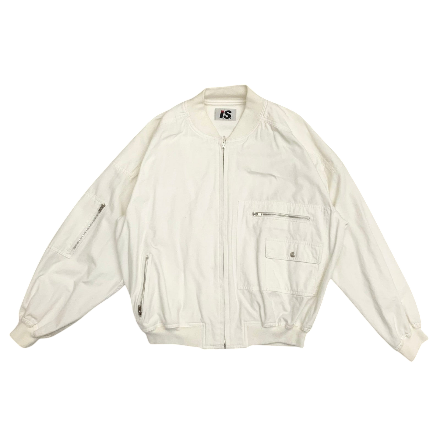 Issey Miyake Issey Sport AW1988 Care Label Bomber Jacket White (Fits M-L)