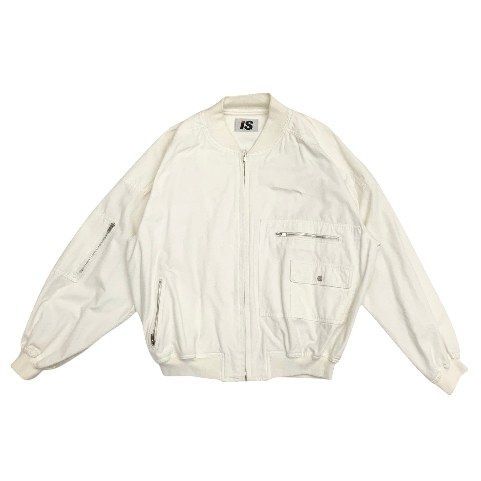Issey Miyake Issey Sport AW1988 Care Label Bomber Jacket White (Fits M-L)