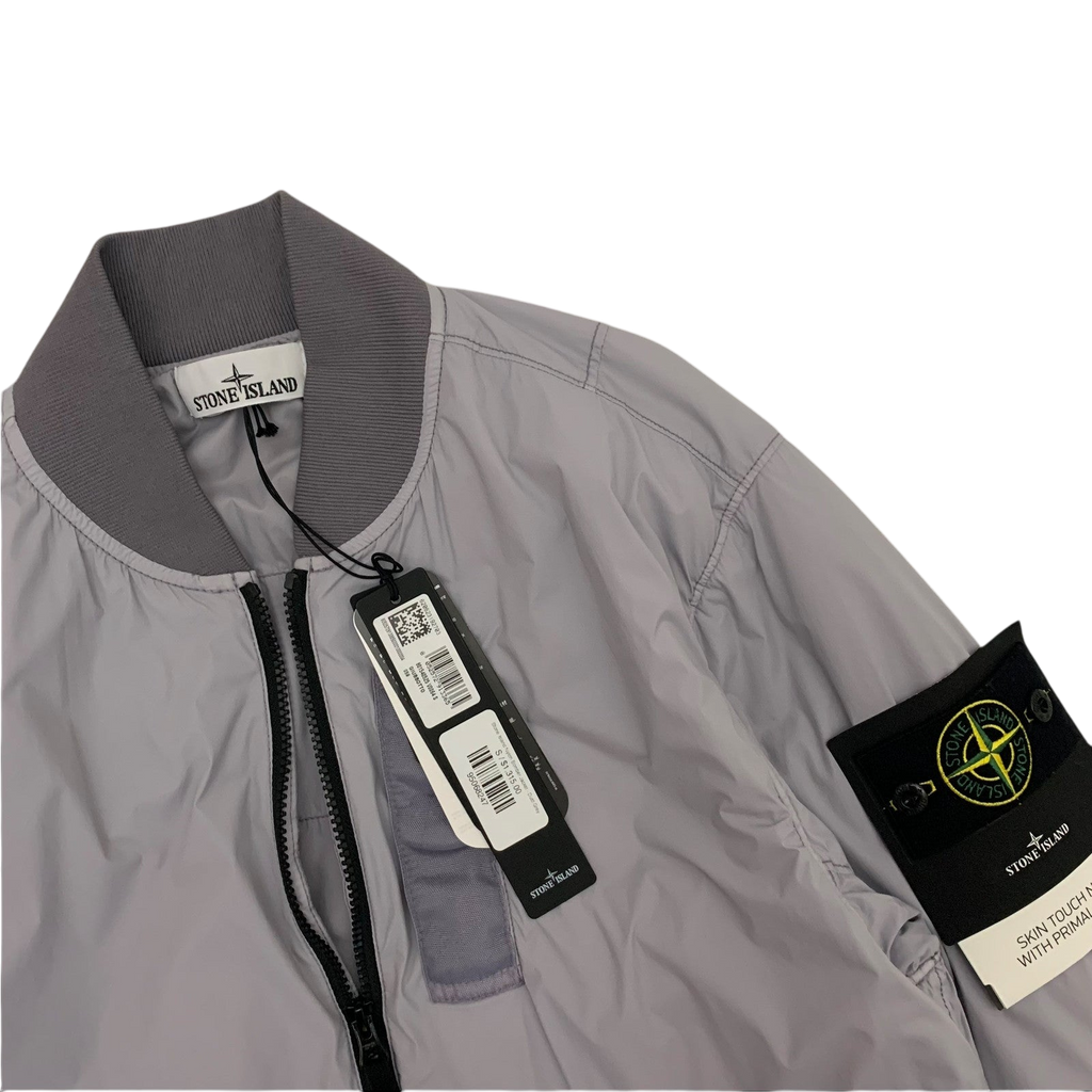 Stone Island Garment-Dyed Skin Touch Nylon Bomber Jacket Grey (Fits S-M)