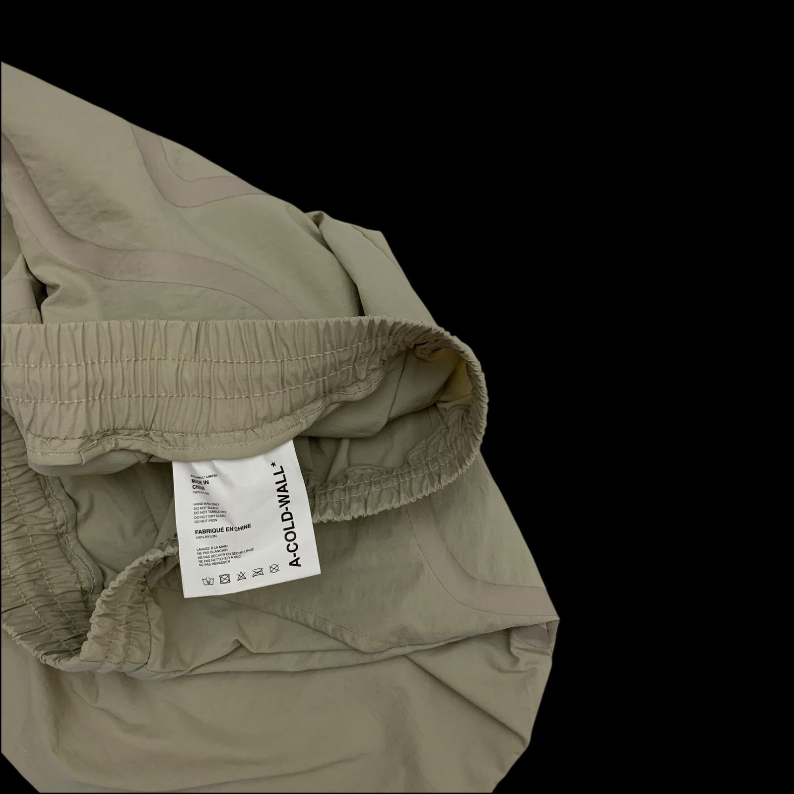 A-Cold-Wall Bracket Taped Track Shorts Beige (Size M)