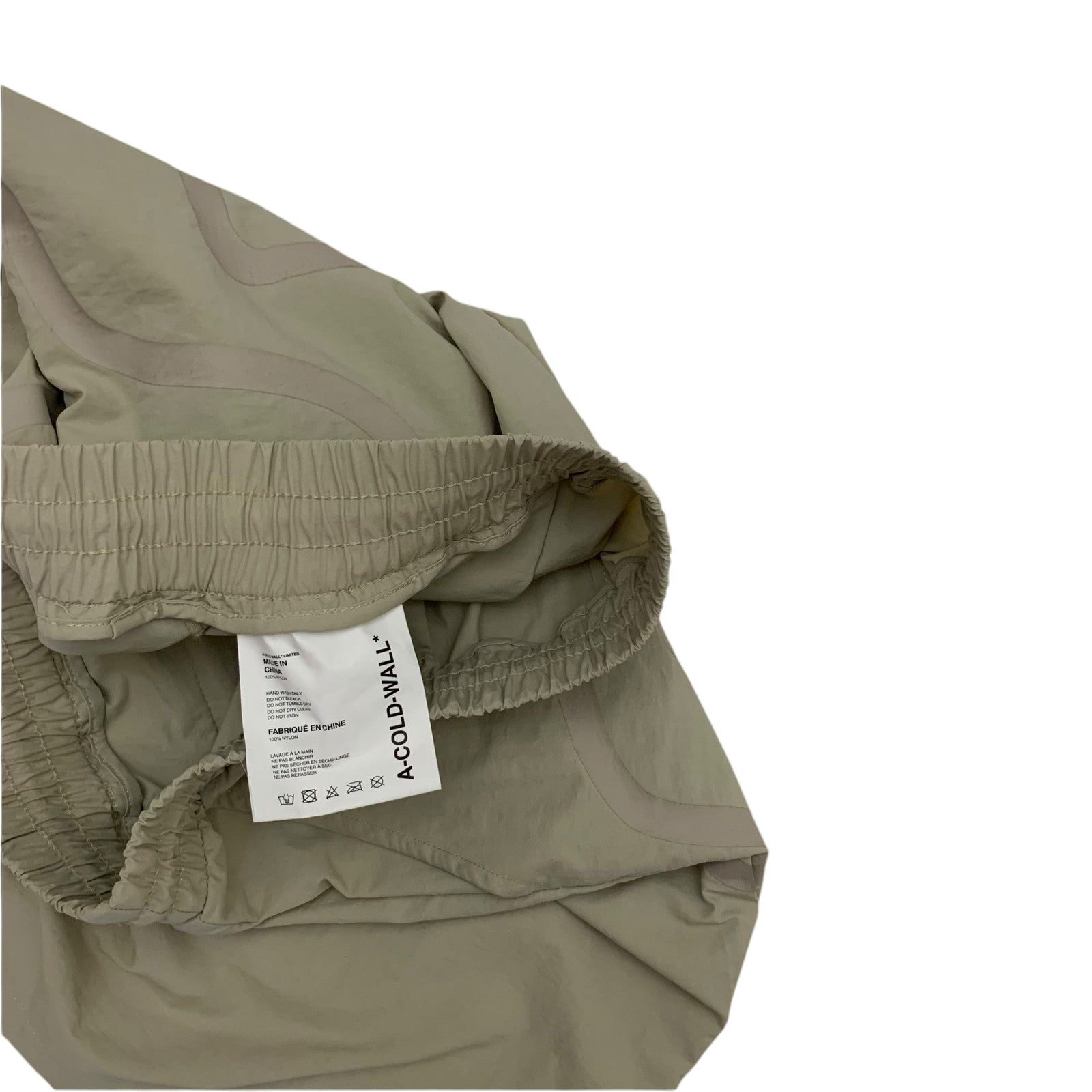 A-Cold-Wall Bracket Taped Track Shorts Beige (Size M)