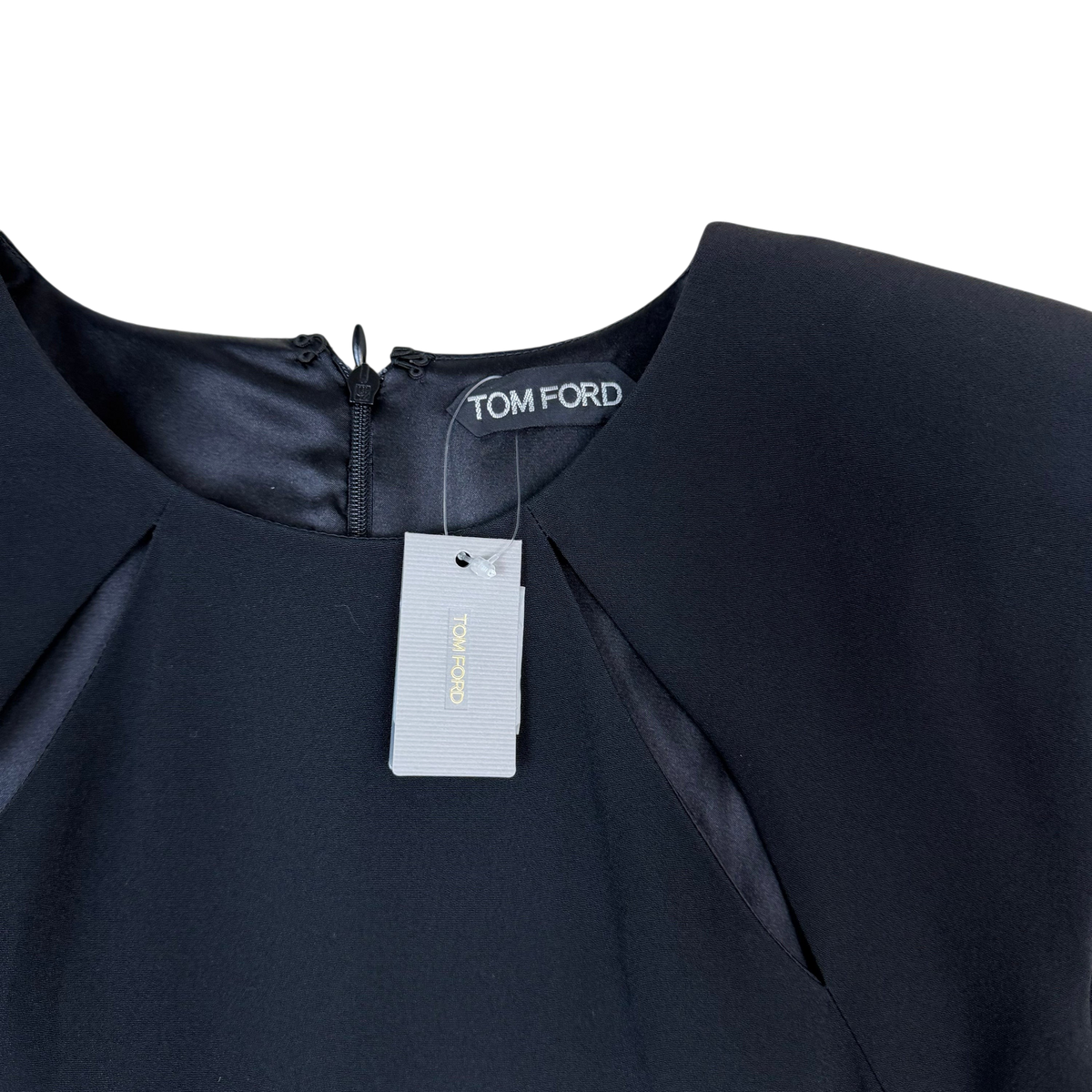Tom Ford 2010s Cut Out Silk-Blend Mini Dress Black (Size 44)