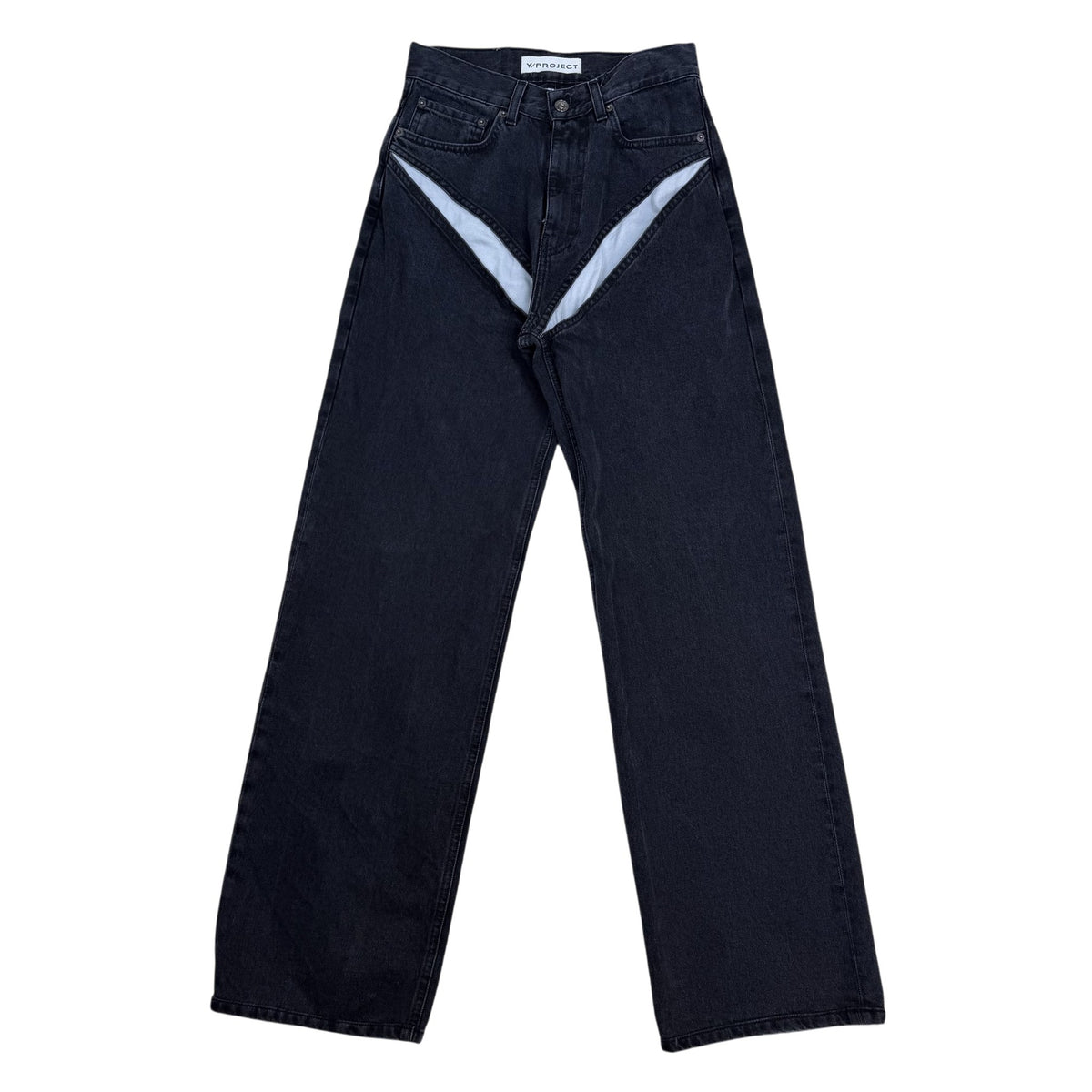 Y/Project Evergreen Cut-Out Jeans Washed Black (Size 29”)