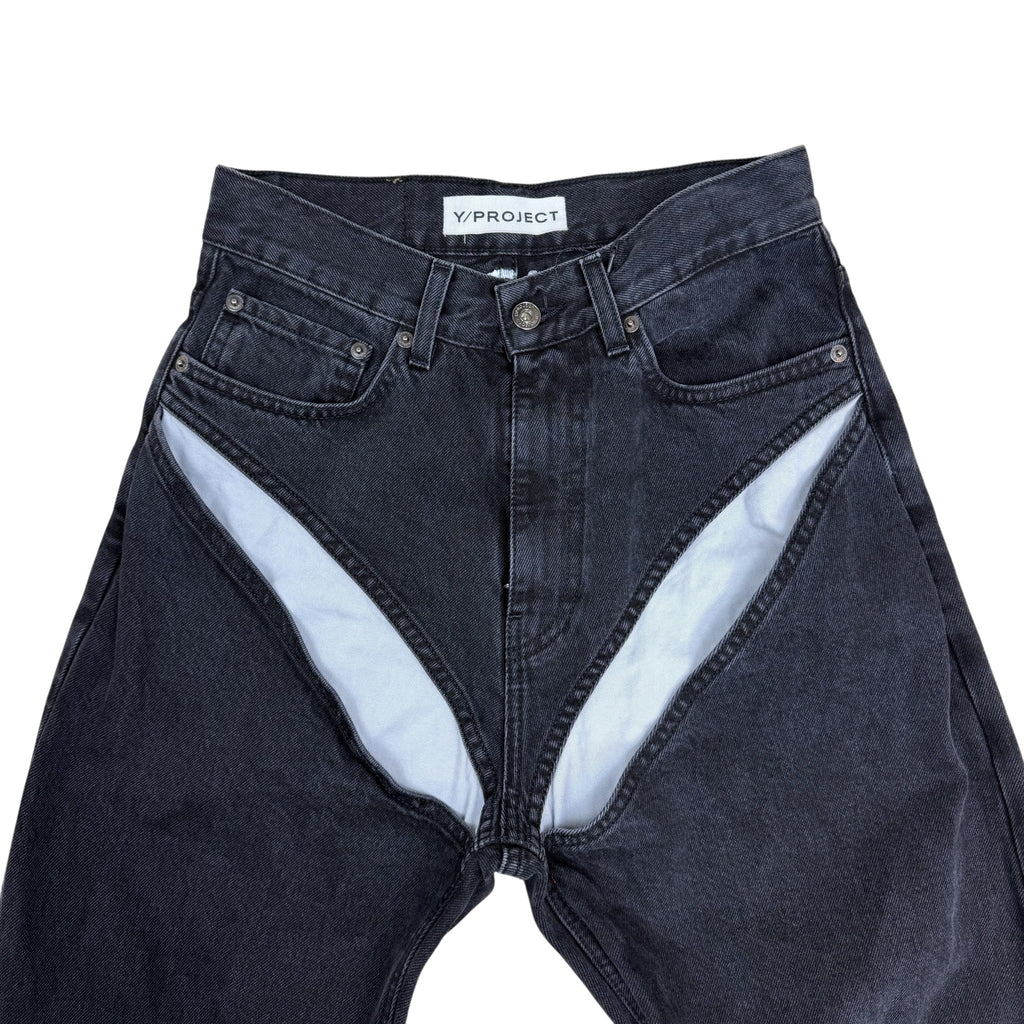 Y/Project Evergreen Cut-Out Jeans Washed Black (Size 29”)