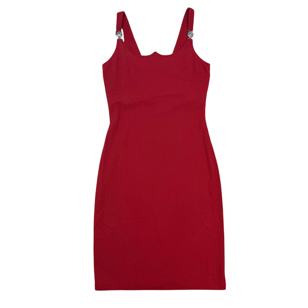 Versace Jeans Couture FW95 Medusa Hardware Bodycon Dress Red (Size 42)