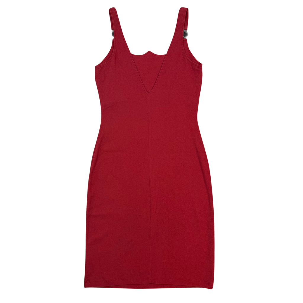 Versace Jeans Couture FW95 Medusa Hardware Bodycon Dress Red (Size 42)