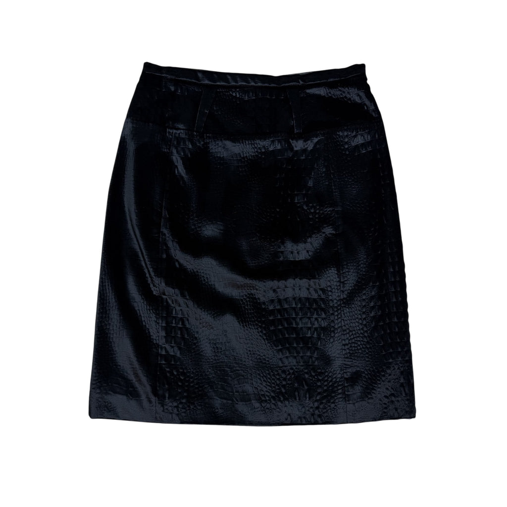 Viktor & Rolf Black Shiny Midi Skirt (Size 42)