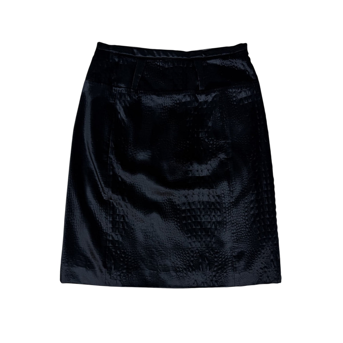 Viktor & Rolf Black Shiny Midi Skirt (Size 42)