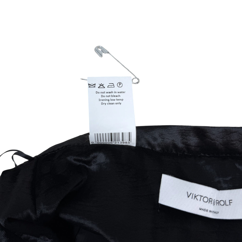 Viktor & Rolf Black Shiny Midi Skirt (Size 42)