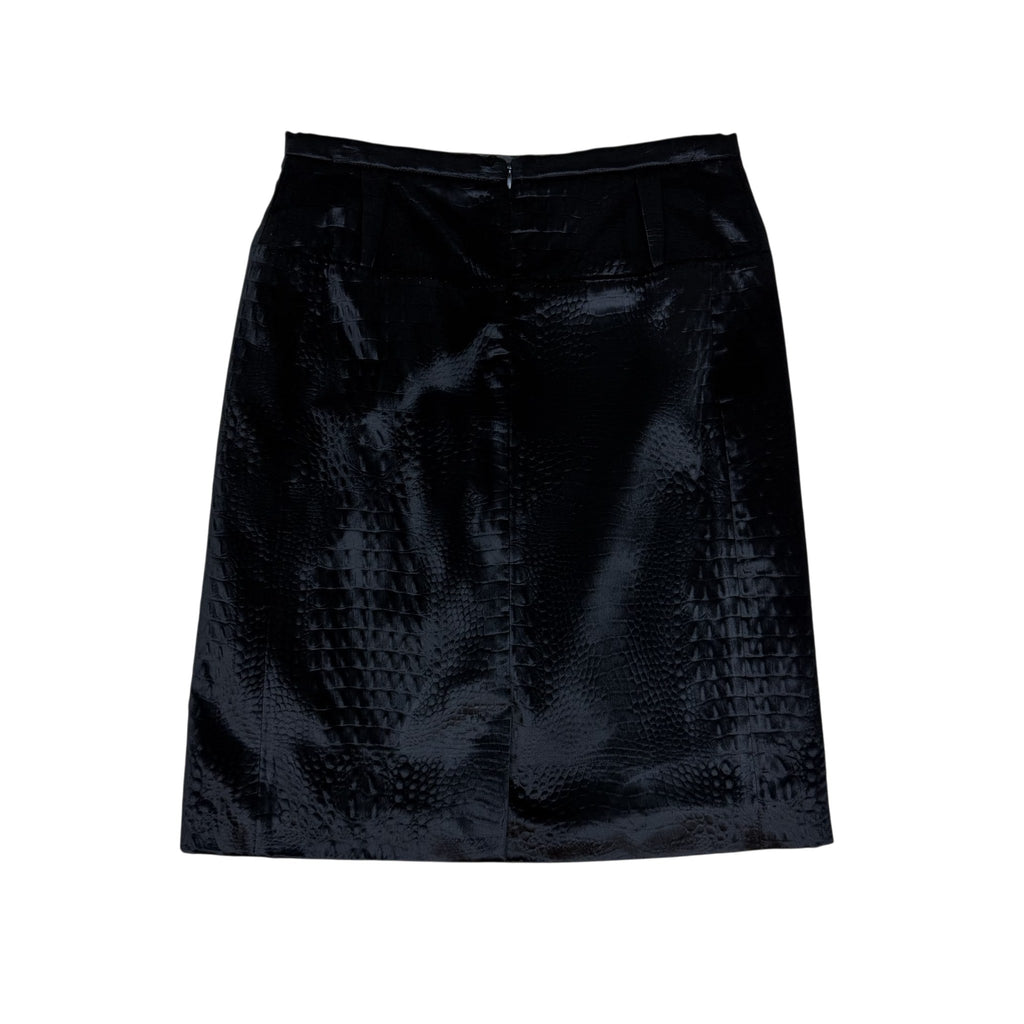 Viktor & Rolf Black Shiny Midi Skirt (Size 42)