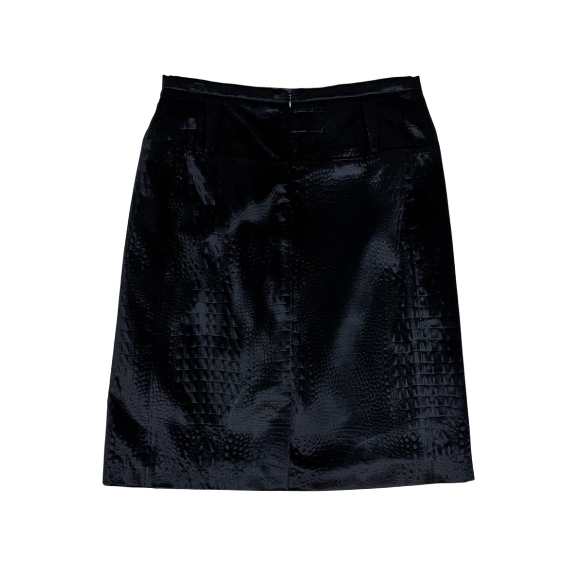 Viktor & Rolf Black Shiny Midi Skirt (Size 42)