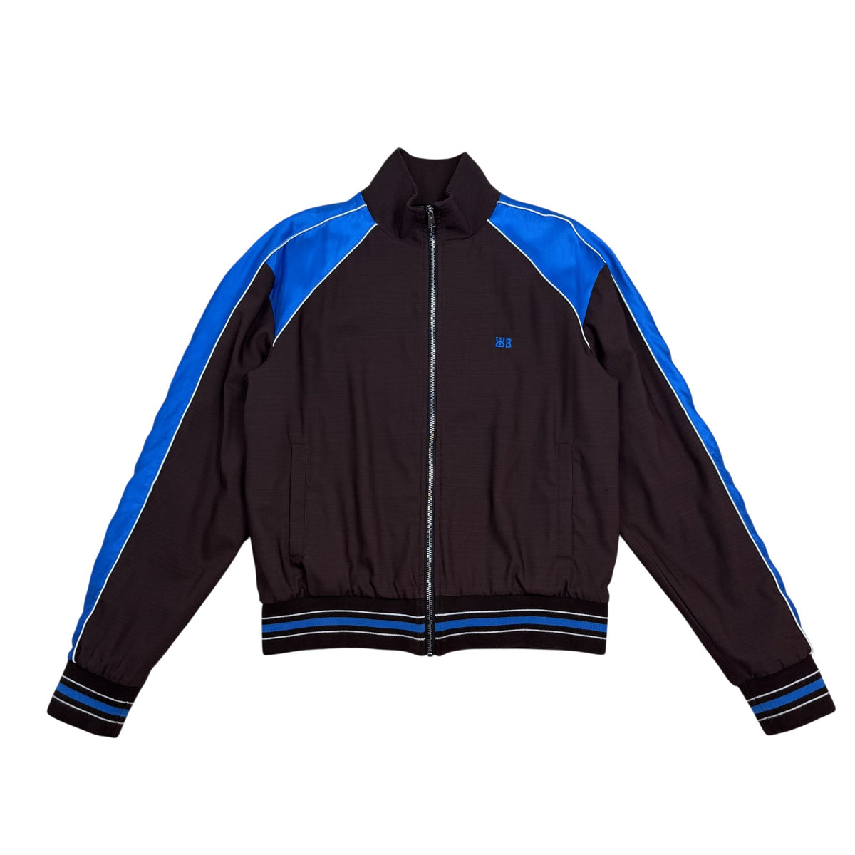 Wales Bonner SS24 Courage Wool Track Jacket Dark Brown/Blue (Size 50/L)