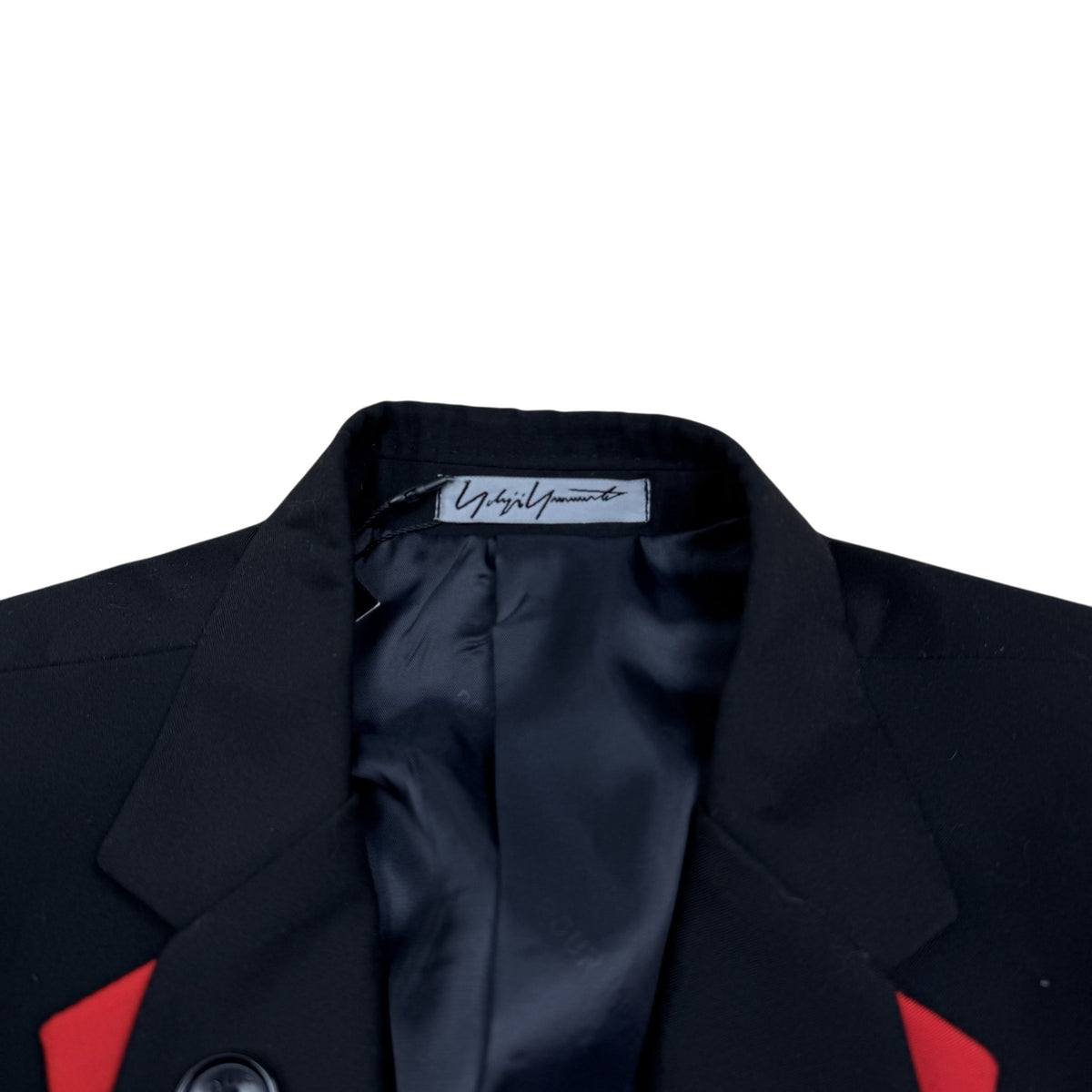 Yohji Yamamoto Pour Homme Contrast Panel Blazer Black/Red (Size 52/Fits M-L)