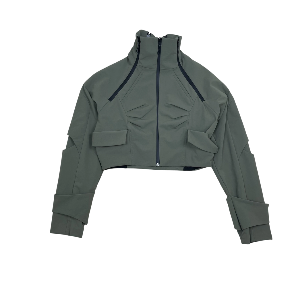 Zenno Archive ACCOX ACX Xirva cropped technical jacket in olive green with high collar and utility pockets