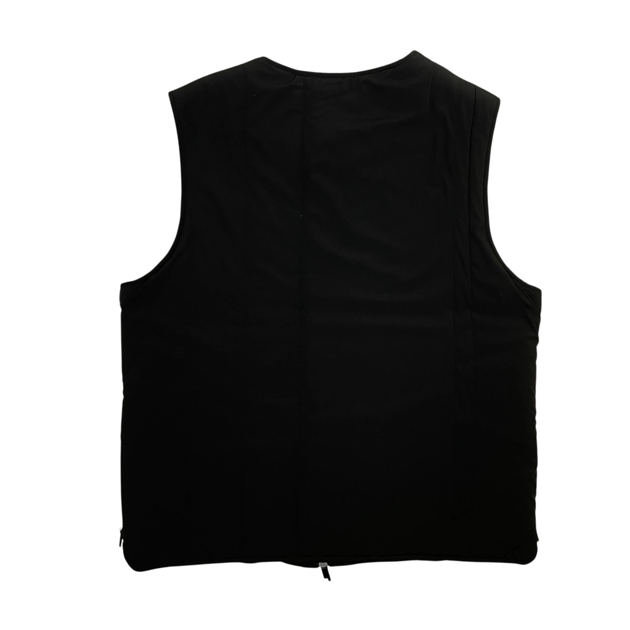 Zenno Archive A-COLD-WALL* black technical puffer vest, back view showing minimalist design and durable fabric.
