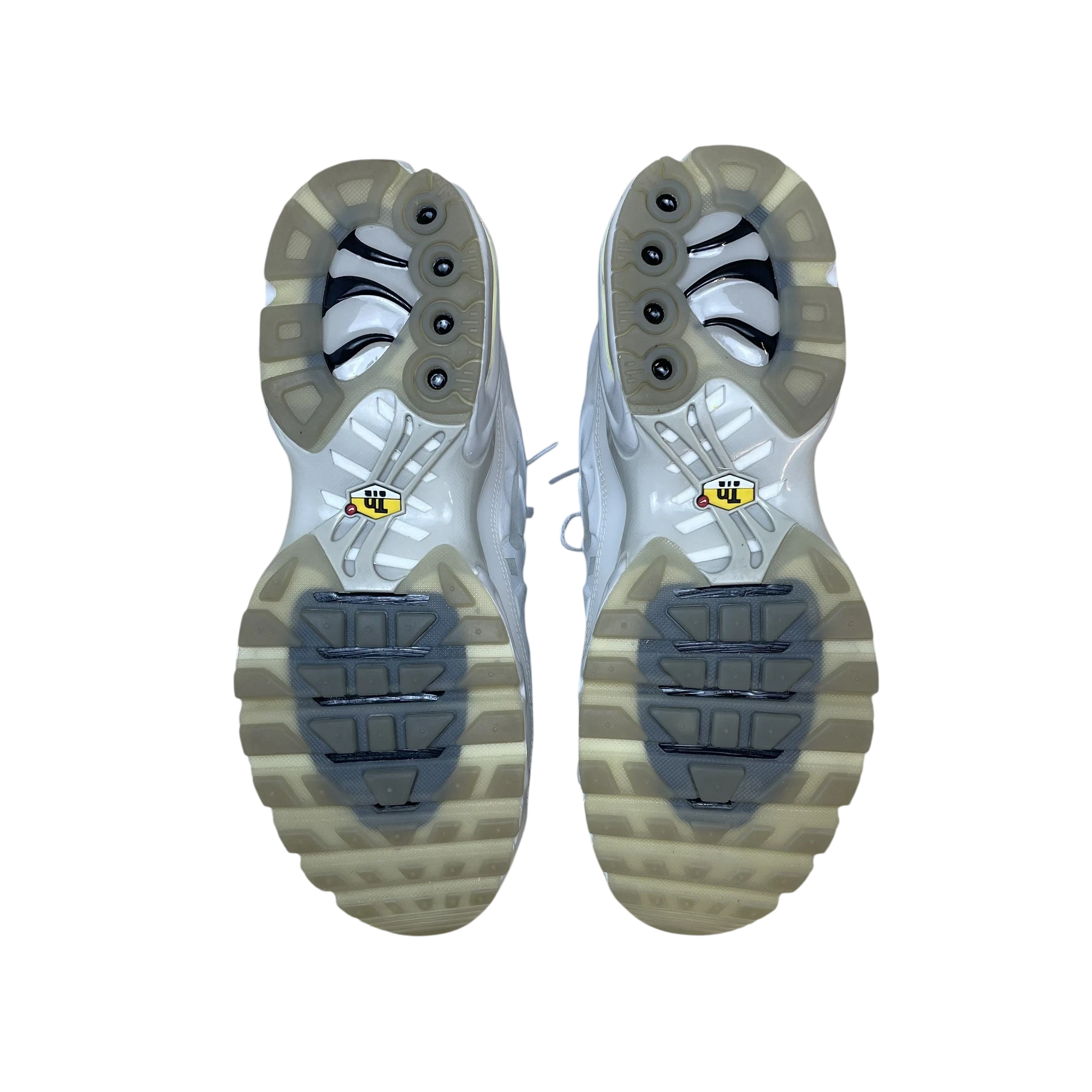Zenno Archive ACW x Nike Air Max Plus TN sneakers in Light Bone with visible rubber outsoles and TN branding