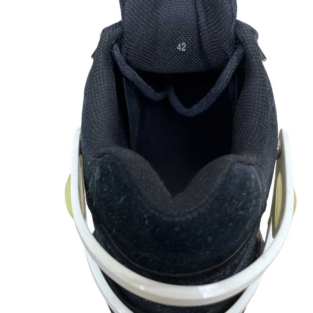 Zenno Archive Adidas x Raf Simons Cylon-21 black suede sneaker interior showing size 42 label and white heel cage