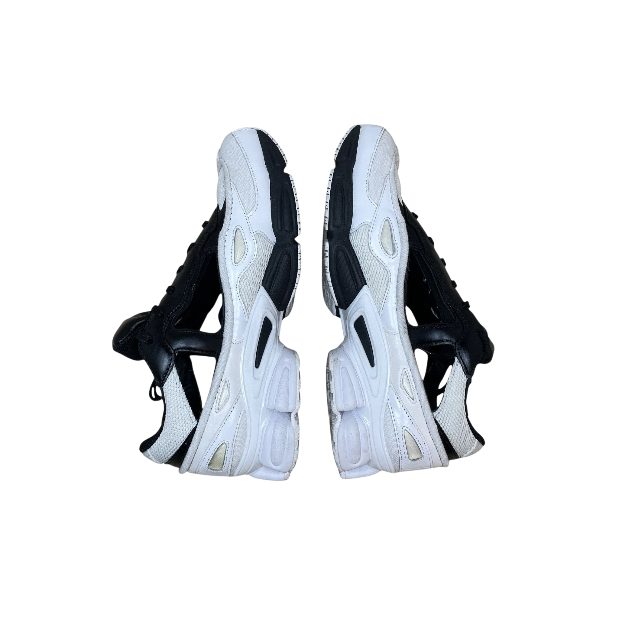 Zenno Archive Adidas x Raf Simons Ozweego Replicant sneakers in black and cream with cutout design