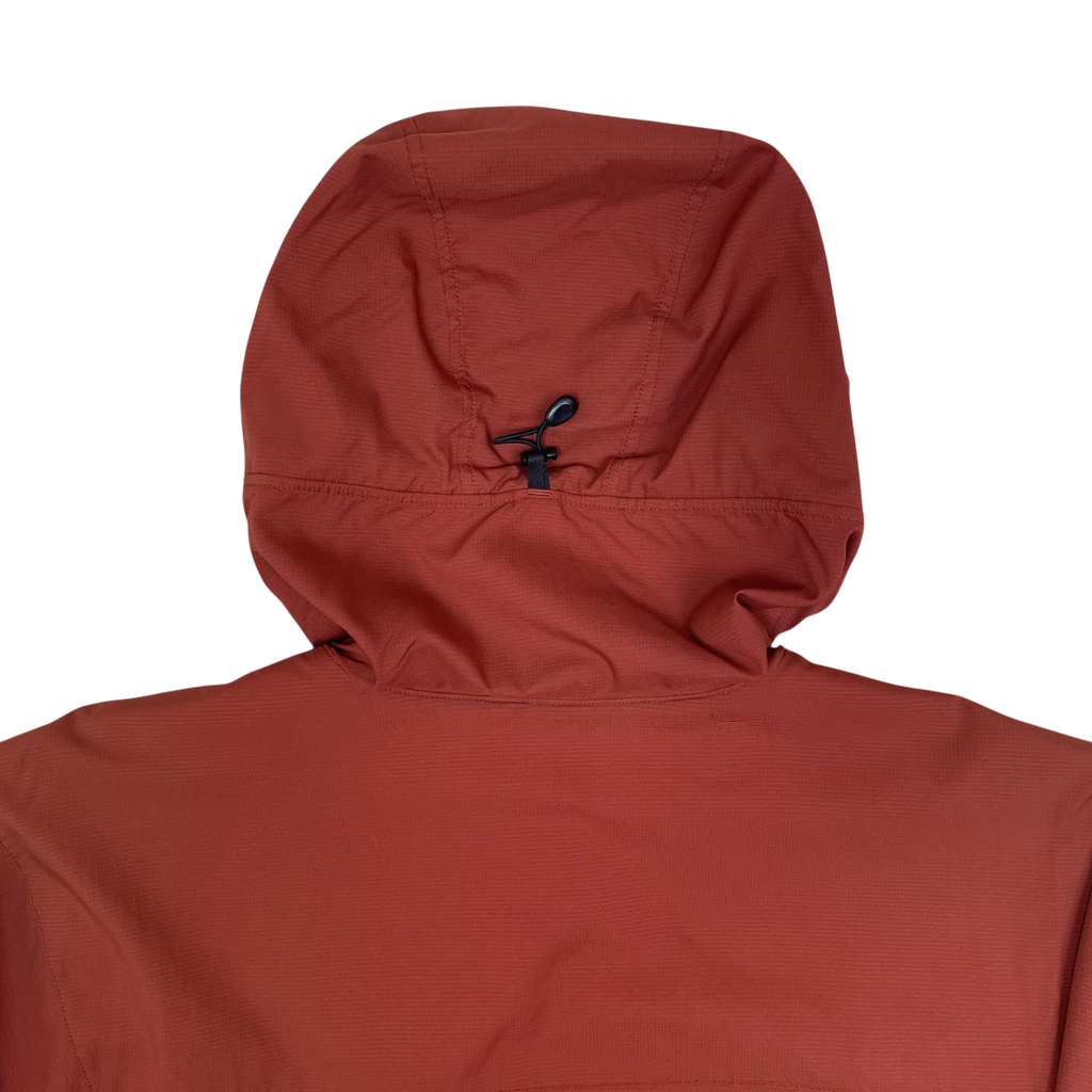 Zenno Archive Arc’teryx Atom SL red hooded jacket back view with adjustable hood toggle