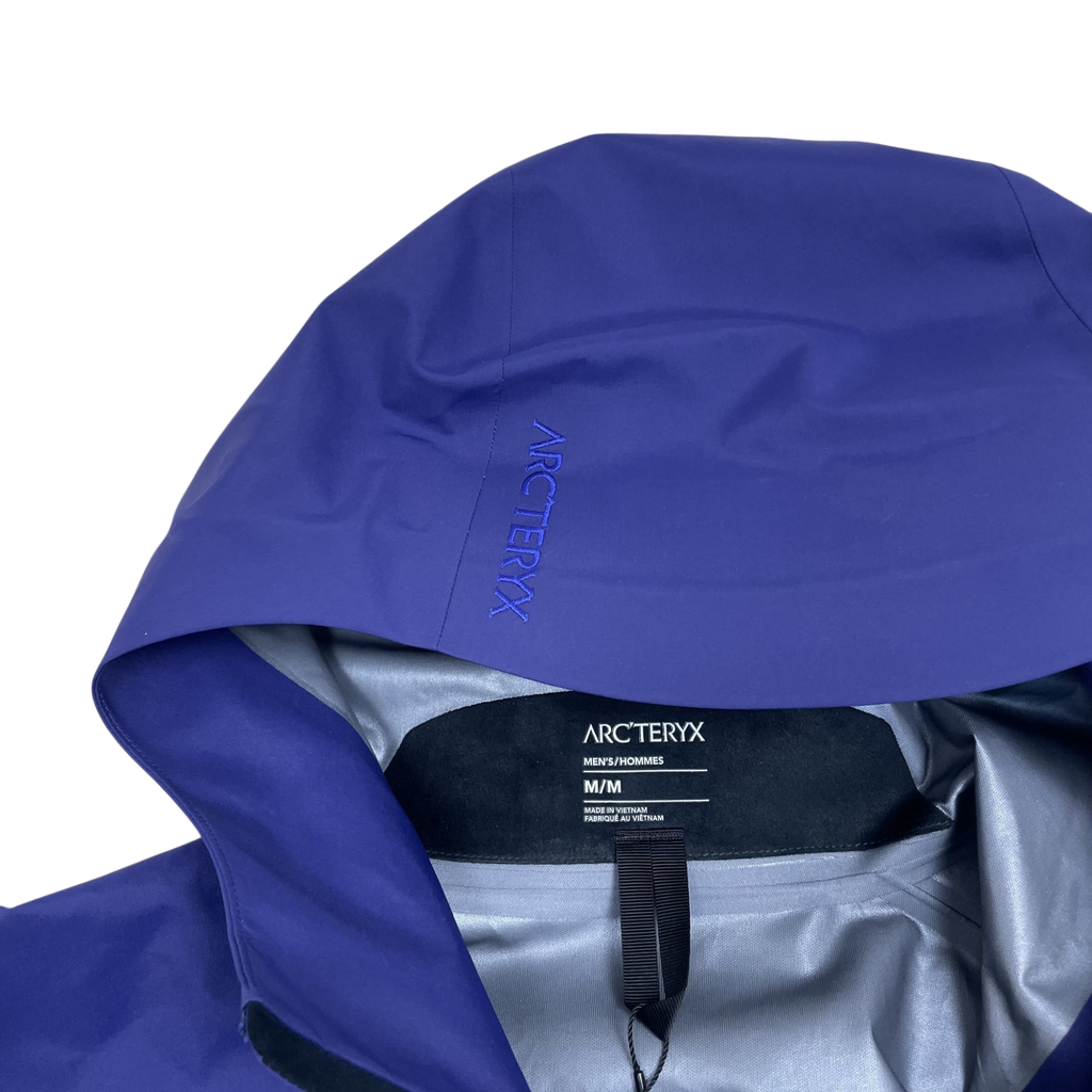 Zenno Archive Arc’teryx Beta Gore-Tex jacket in Soulsonic purple with hood logo and interior branding detail