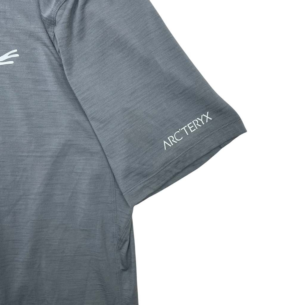 Zenno Archive grey Arcteryx dri-fit t-shirt with white logo detail on the sleeve