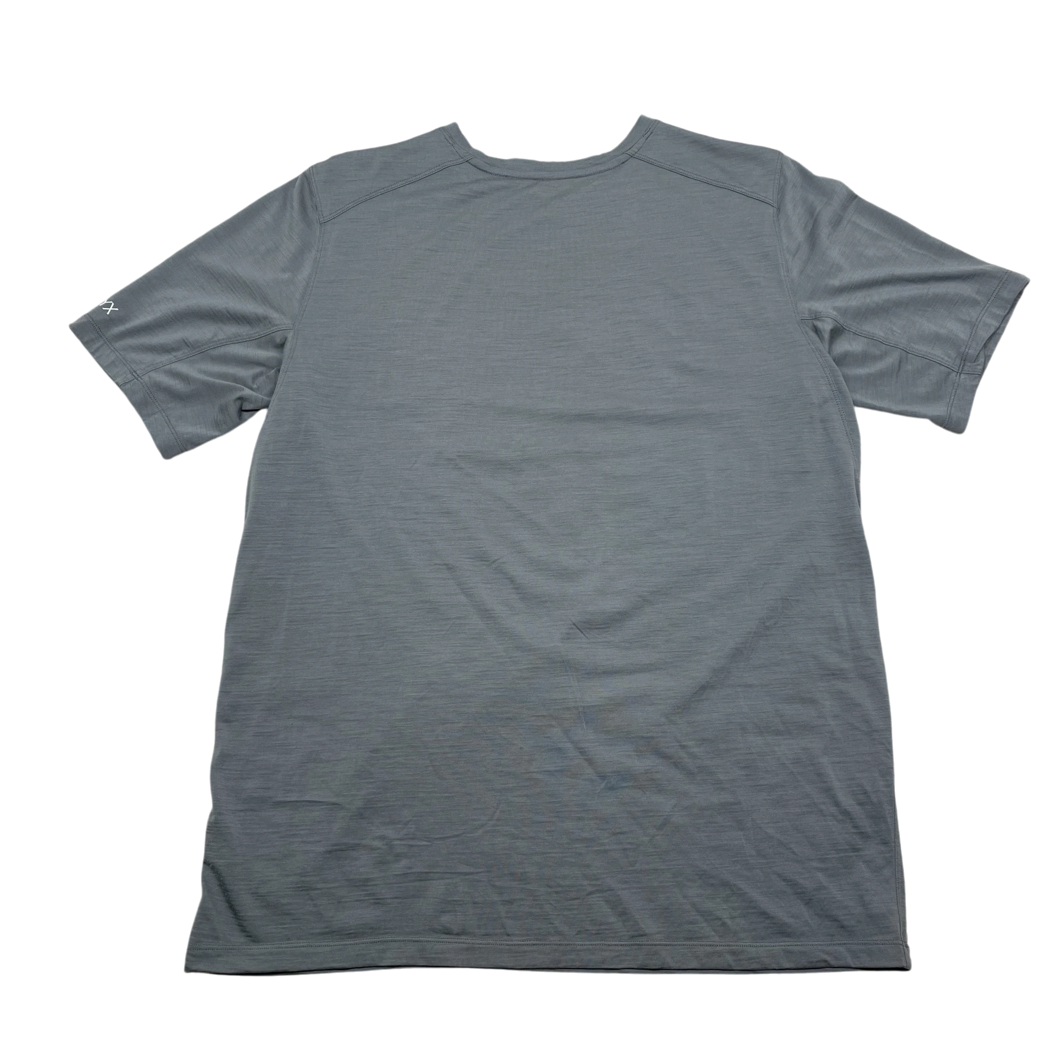 Zenno Archive Arcteryx grey dri-fit athletic t-shirt with short sleeves and logo detail on the sleeve
