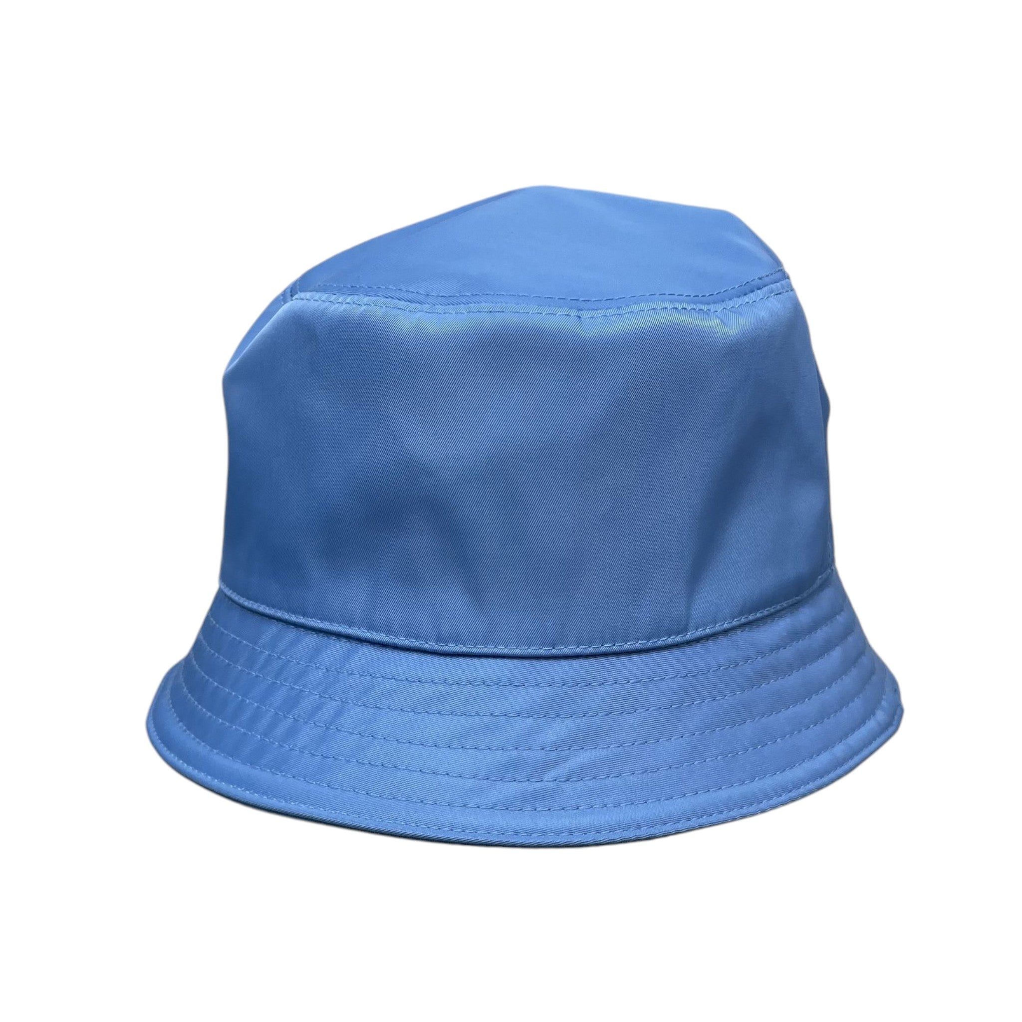 Zenno Archive baby blue nylon bucket hat with signature triangle logo plaque