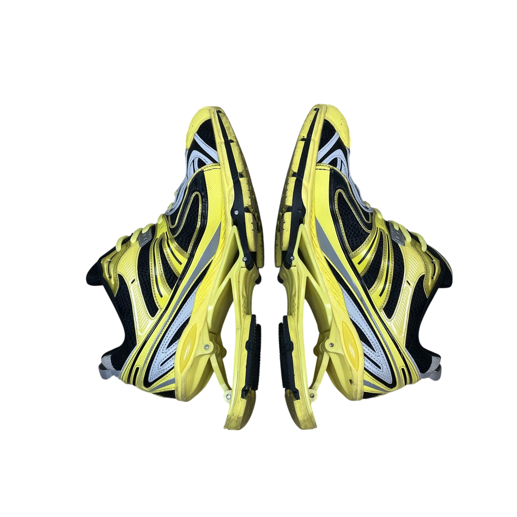 Zenno Archive Balenciaga X-Pander sneakers in yellow and black with a distinctive suspended heel design