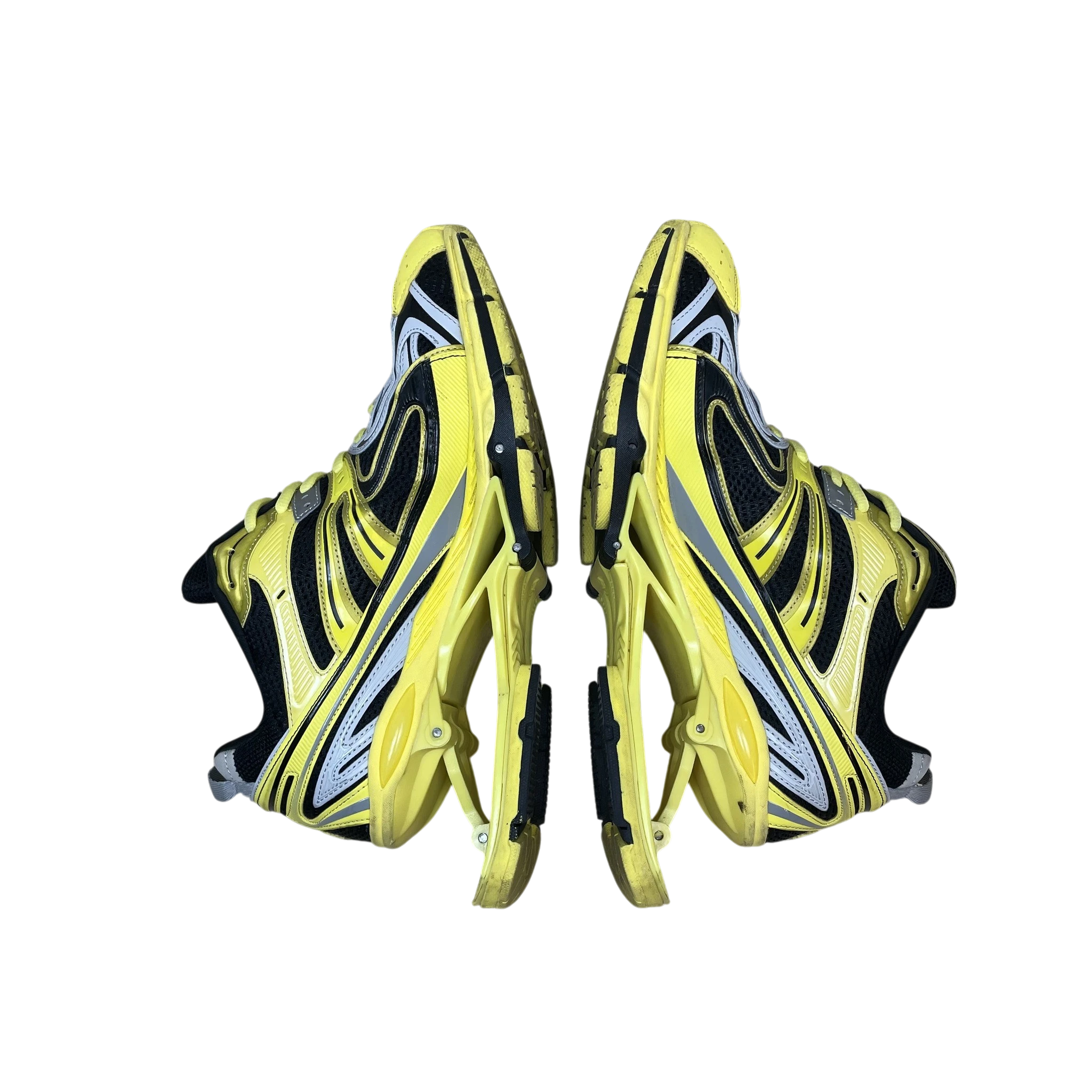Zenno Archive Balenciaga X-Pander sneakers in yellow and black with a distinctive suspended heel design