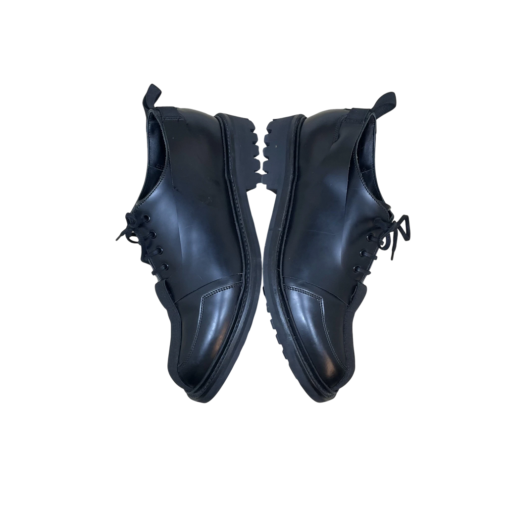 Zenno Archive Craig Green x Grenson black leather Oxford Derby shoes with a chunky lug sole and lace-up design.