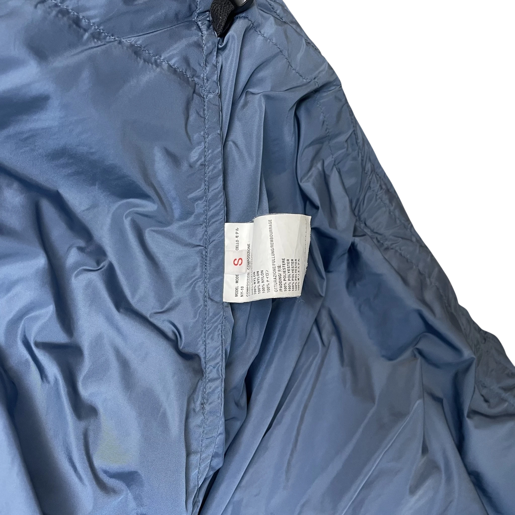 Zenno Archive Random Identities blue nylon duvet puffer jacket interior care label detail
