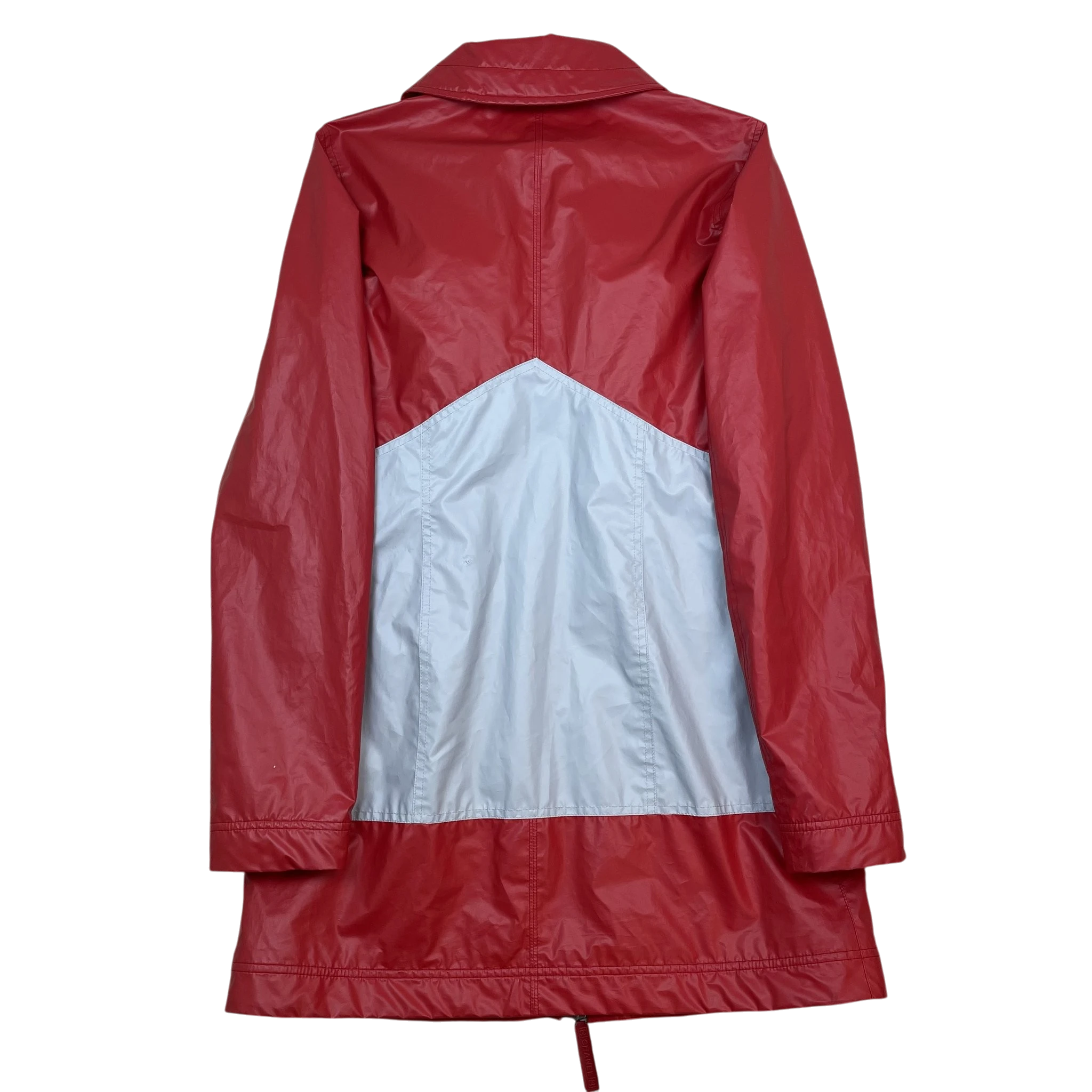 Zenno Archive Chanel Sport 90s red and silver polyester rain coat with a back view design