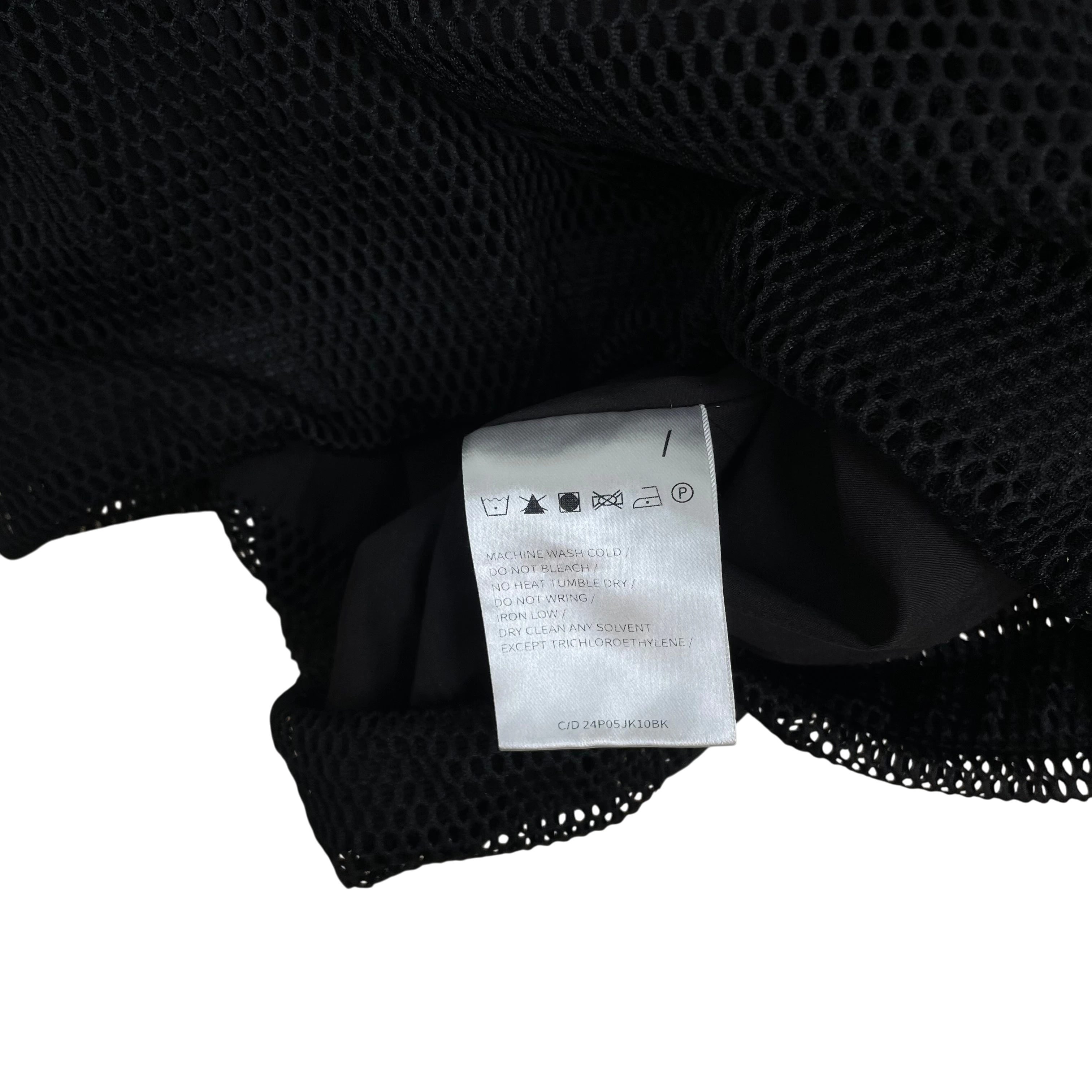Zenno Archive Common Divisor Contour Jacket black mesh fabric care label with washing instructions