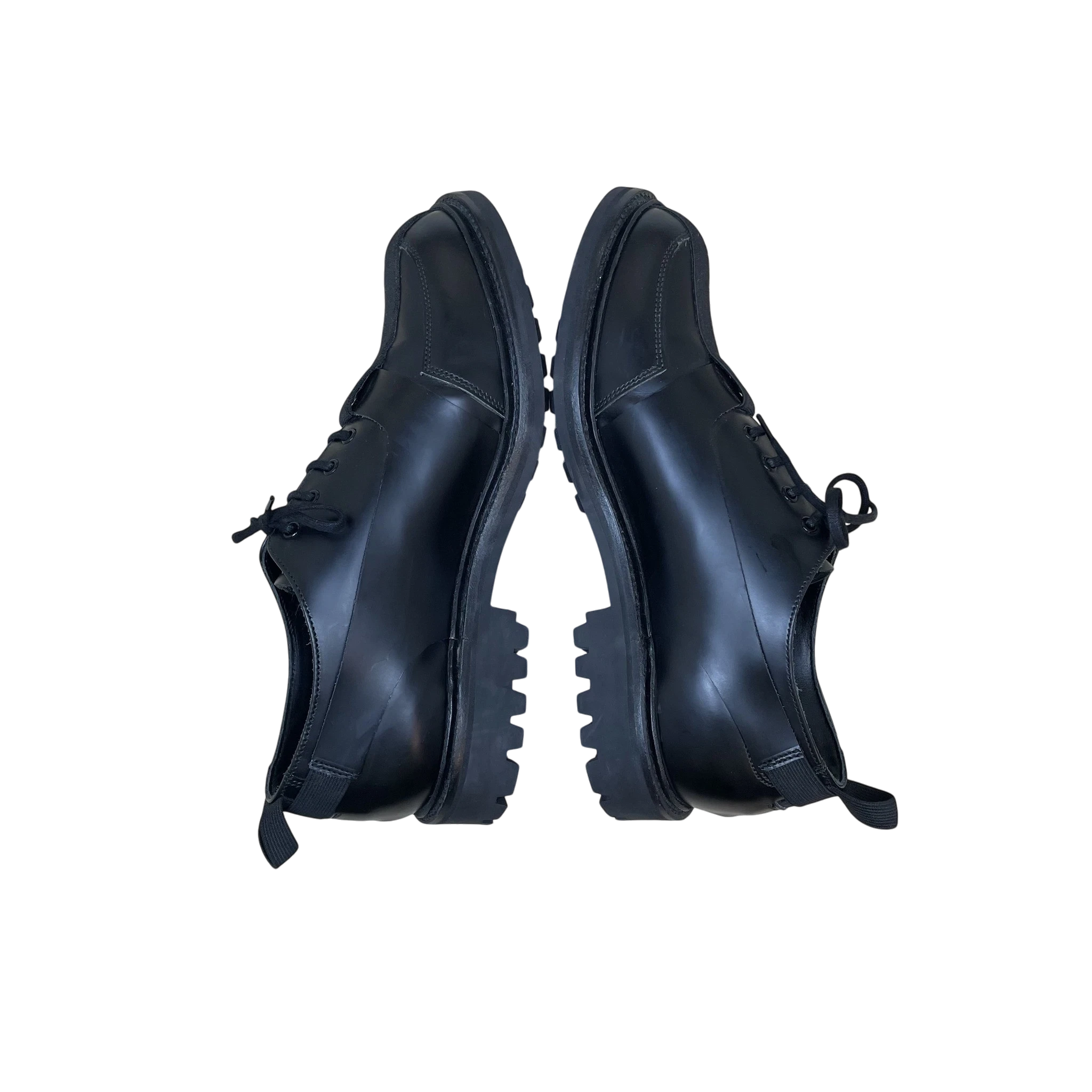 Zenno Archive Craig Green x Grenson black leather Oxford Derby shoes with chunky lug soles and lace-up closure.