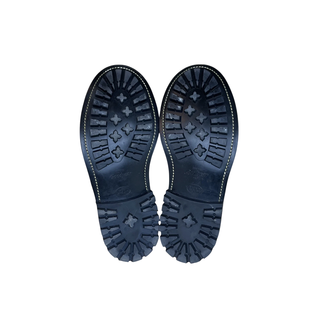 Zenno Archive Craig Green x Grenson Oxford Derby shoes showing the black Goodyear welted lugged rubber outsoles.