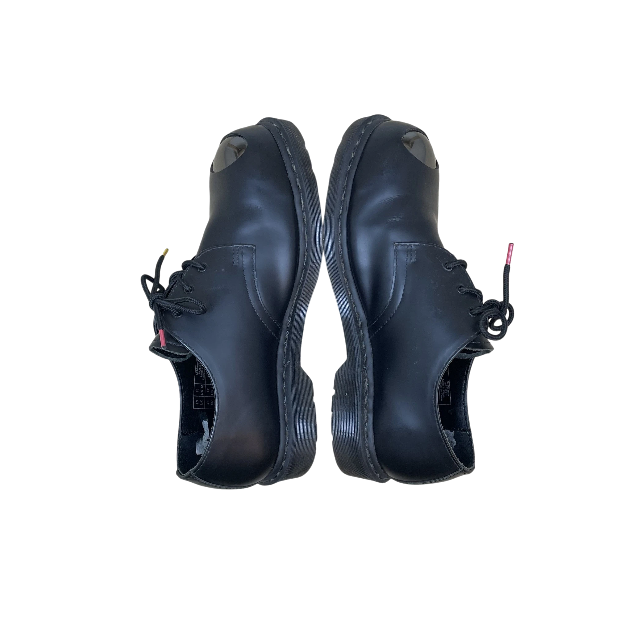 Zenno Archive Dr Martens x Sex Pistols 1461 black leather shoes with exposed metal toe caps and lace-up closure