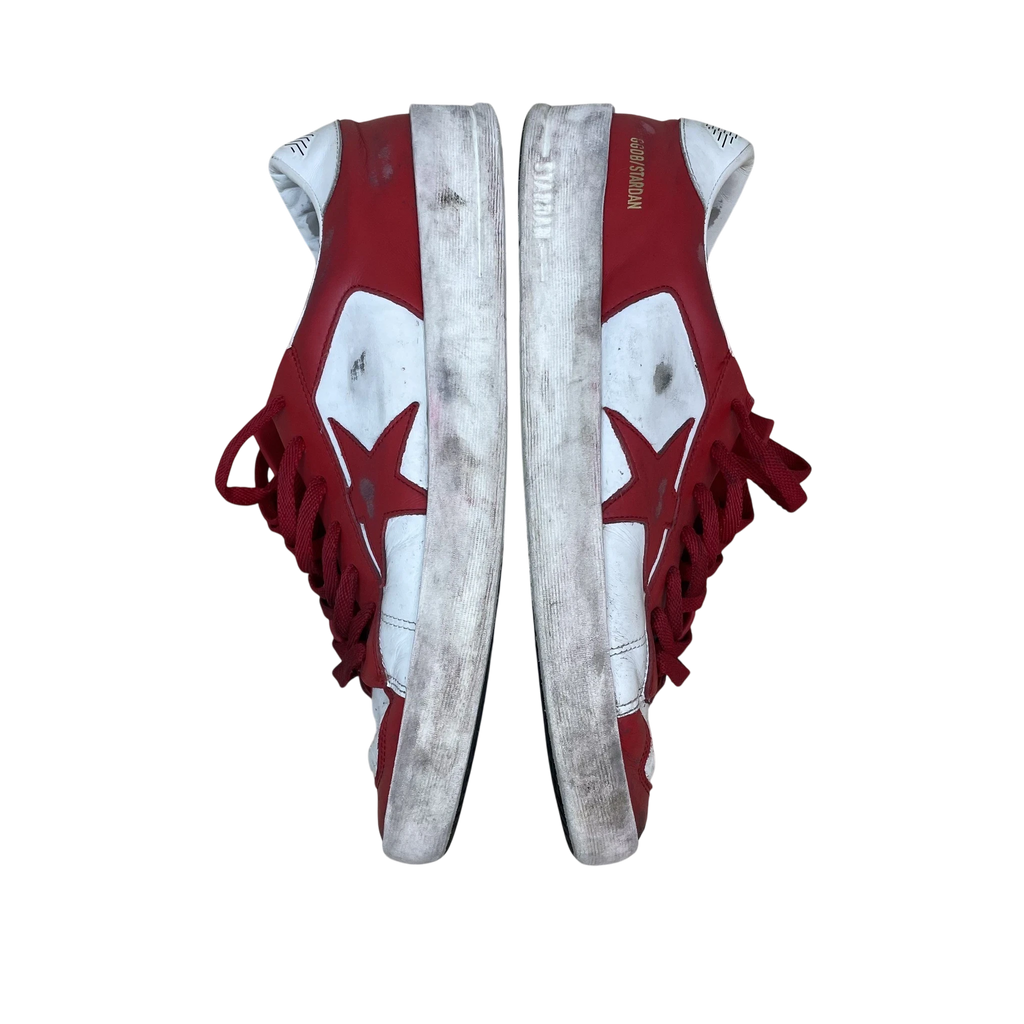 Zenno Archive Golden Goose Stardan sneakers in red and white leather with signature distressed finish
