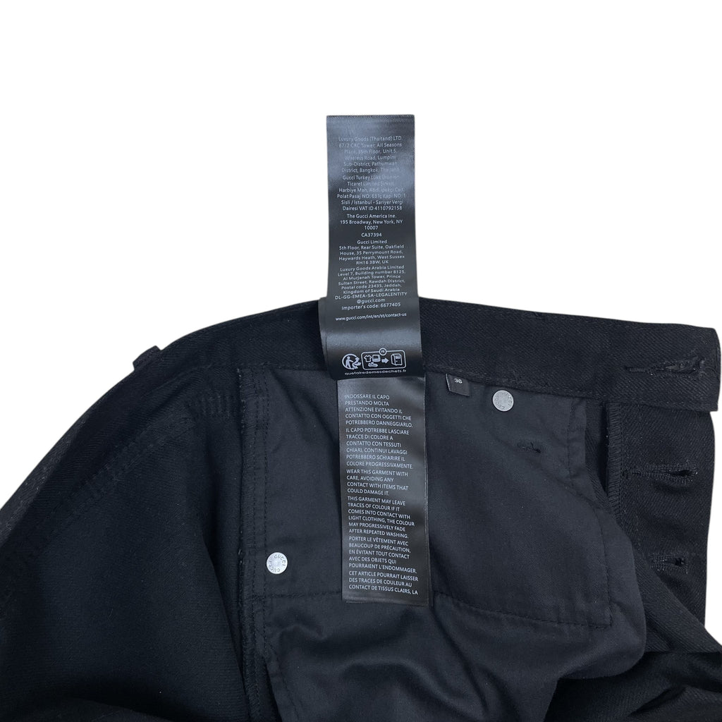 Zenno Archive Gucci AW25 black jeans interior care label and size 36 tag