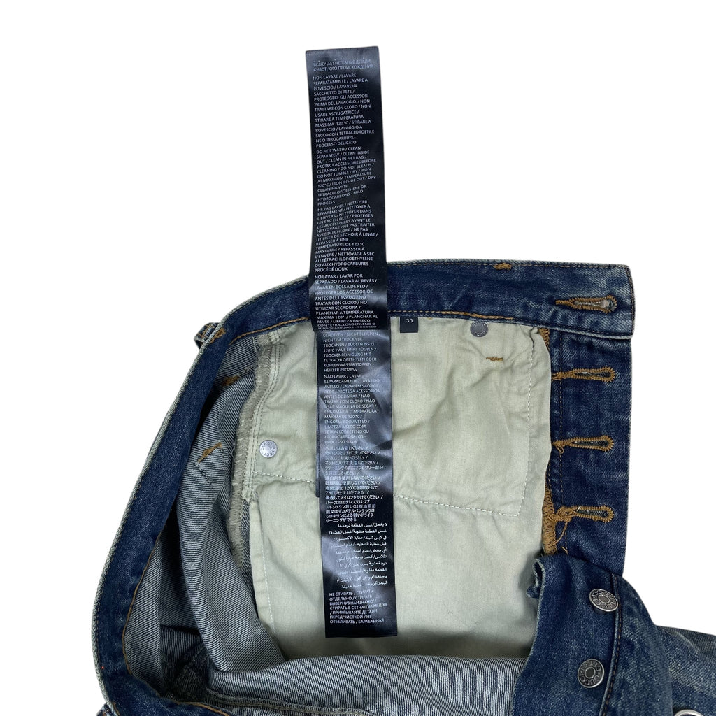 Zenno Archive Gucci AW25 Horsebit jeans in washed blue denim showing the interior care and size label