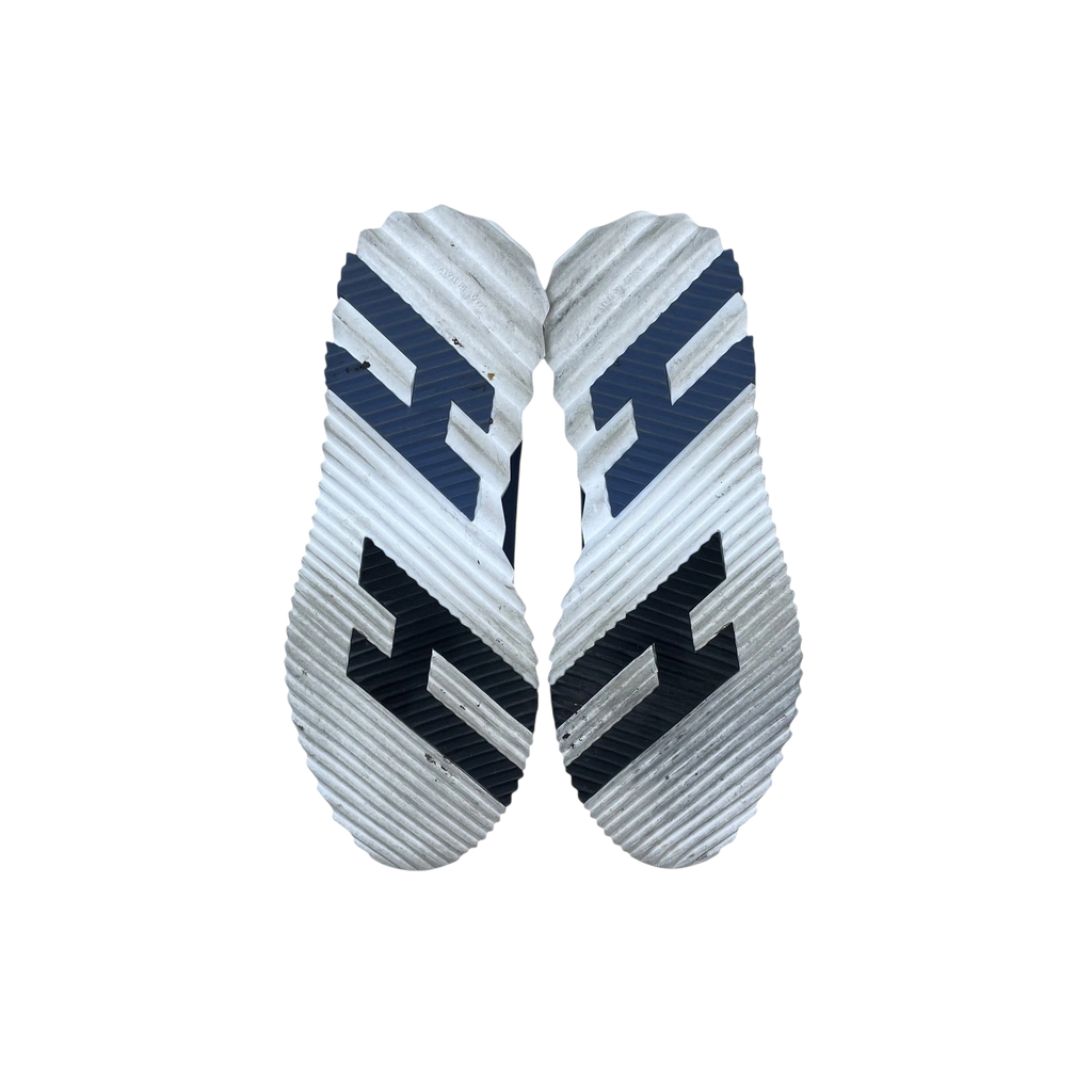 Zenno Archive Hermes Bouncing Sneakers in sea blue with distinctive H-pattern white rubber outsoles